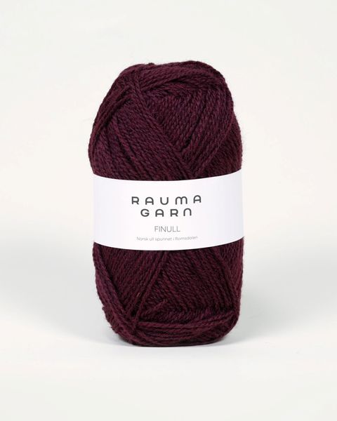 Hovedbilde Rauma Finull 488 Mørk burgunder garn