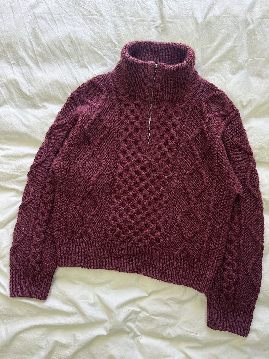 Dagmar Zipper Sweater  oppskrift fra PetiteKnit
