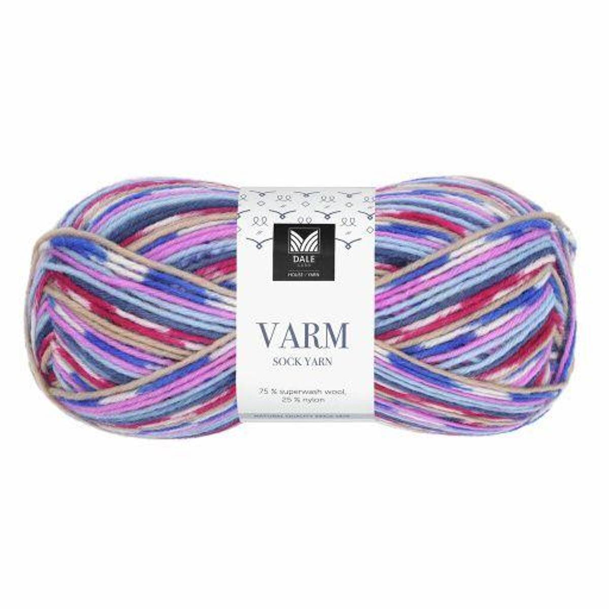 Varm 5104 Isrosa/Lys blå Print Dale garn 