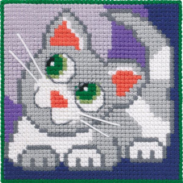 Hovedbilde Kits for Kids 9354 Katt Permin broderi