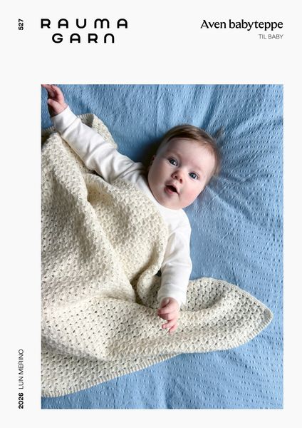 Hovedbilde 527 Aven babyteppe i Lun Merino oppskrift fra Rauma garn
