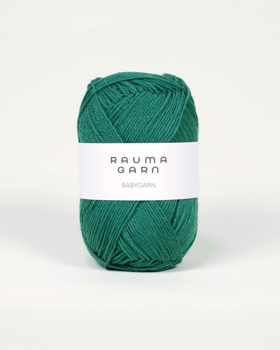 Babygarn B32 Mørk grønn Rauma garn
